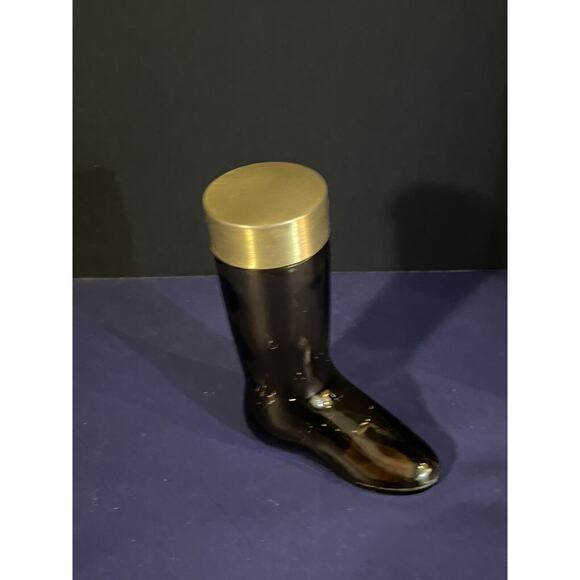 Vintage Avon Leather Cologne Boot Cowboy Empty Amber Glass Bottle - Picture 5 of 7